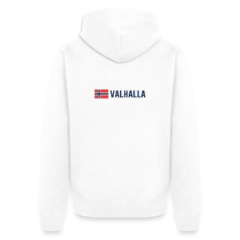 walhalla Wikinger Norwegen Odin - Unisex Premium Bio Zip Hoodie - Weiß - Hinten - Thijin (182cm)