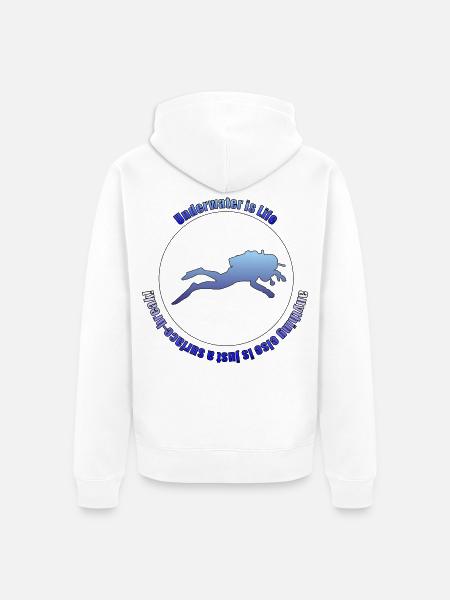 Underwater is Life - Unisex Premium Bio Zip Hoodie - Weiß