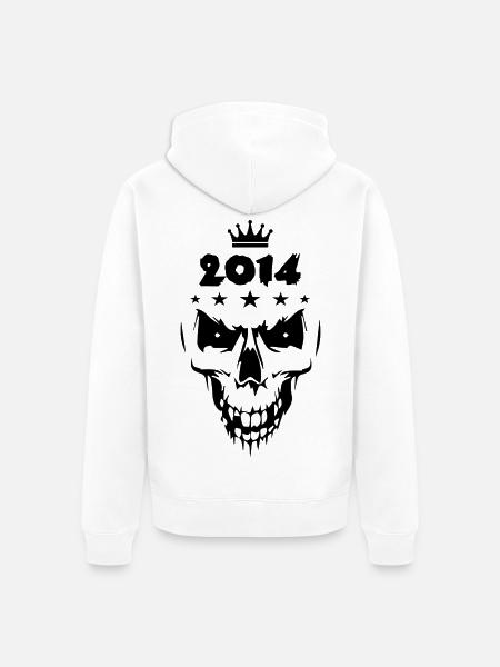 2014 Totenkopf - Unisex Premium Bio Zip Hoodie - Weiß
