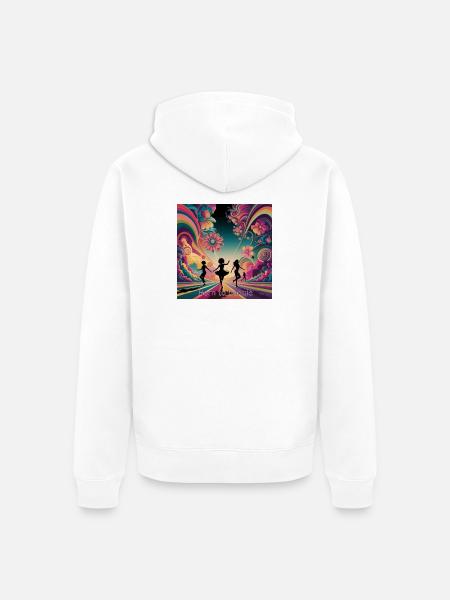 Geboren zum Boogie - Unisex Premium Bio Zip Hoodie - Weiß