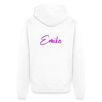 Emilia Neon Script - Unisex Premium Bio Zip Hoodie - Weiß - Hinten - Thijin (182cm)
