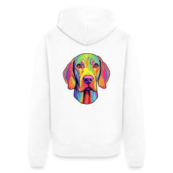 Plott Hund Hund Rasse Cartoon Kawaii Illustration - Unisex Premium Bio Zip Hoodie - Weiß - Hinten - Thijin (182cm)