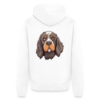 Portugiesischer Wachhund Rasse Cartoon Kawaii Illus - Unisex Premium Bio Zip Hoodie - Weiß - Hinten - Thijin (182cm)
