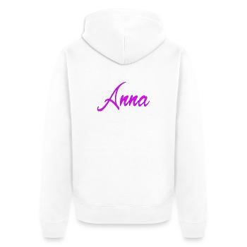 Anna Neon Schrift - Unisex Premium Bio Zip Hoodie - Weiß - Hinten - Thijin (182cm)