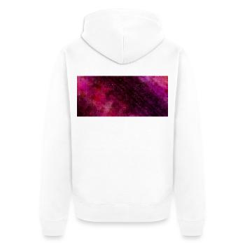 Pink Purple Nebula Wasserfarben - Unisex Premium Bio Zip Hoodie - Weiß - Hinten - Thijin (182cm)