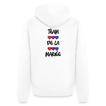 ICH HABE GERADE GEHEIRATET. Junggesellinnenabschied. VALENTINSTAG. PAAR - Unisex Premium Bio Zip Hoodie - Weiß - Hinten - Thijin (182cm)
