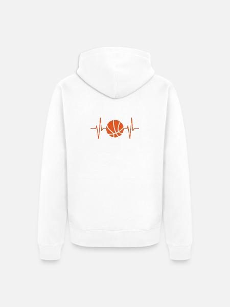 Heartbeat Basketball - Unisex Premium Bio Zip Hoodie - Weiß