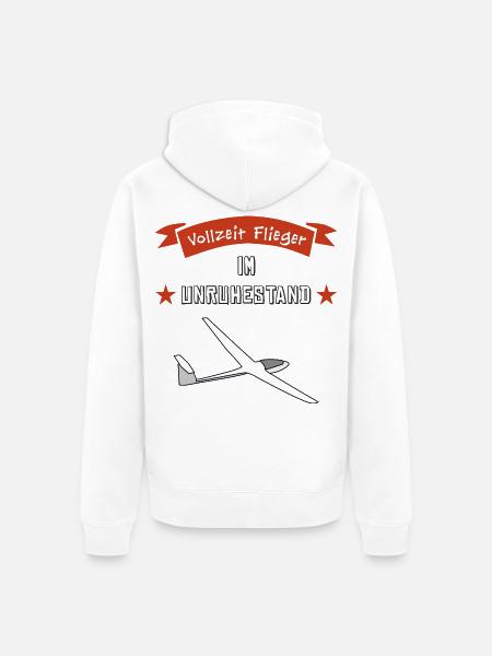 vollzeit flieger im unruhestand - Unisex Premium Bio Zip Hoodie - Weiß