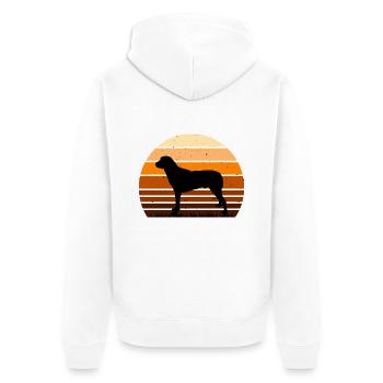 Anatolischer Schäferhund Silhouette Retro Sonnenuntergang - Unisex Premium Bio Zip Hoodie - Weiß - Hinten - Thijin (182cm)