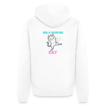 Hula Hooping Katze - Funny Dance Kitty - Unisex Premium Bio Zip Hoodie - Weiß - Hinten - Thijin (182cm)