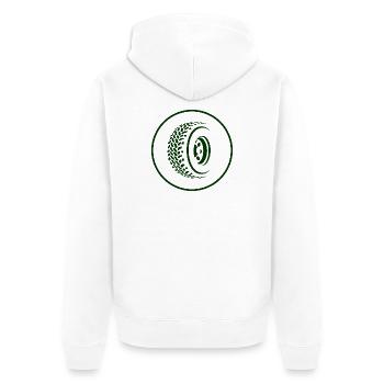 Allrad Schild 1-farbig - Unisex Premium Bio Zip Hoodie - Weiß - Hinten - Thijin (182cm)