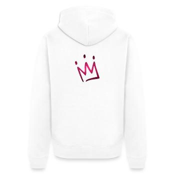 Krone Rosa - Unisex Premium Bio Zip Hoodie - Weiß - Hinten - Thijin (182cm)