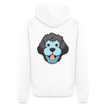 Spanischer Wasserhund Rasse Aquarell Karikatur Kawaii - Unisex Premium Bio Zip Hoodie - Weiß - Hinten - Thijin (182cm)