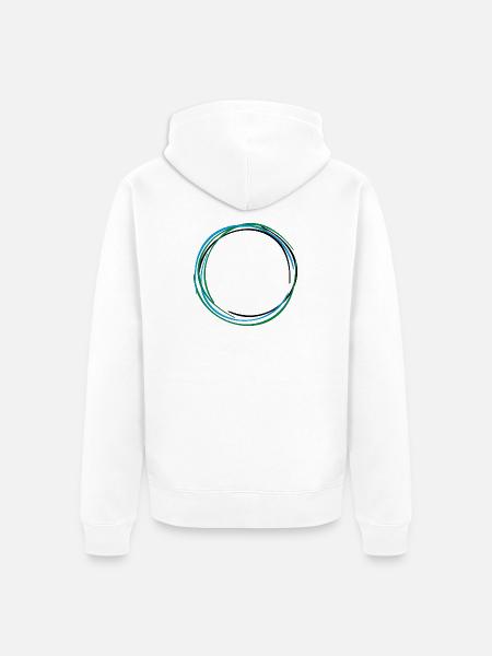 Ring Kreis Circle Zirkel 3 - Unisex Premium Bio Zip Hoodie - Weiß
