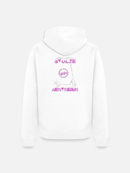 Rentnerin Oma Rente - Unisex Premium Bio Zip Hoodie - Weiß