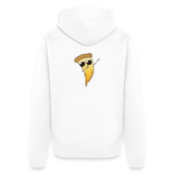 Dab Pizza - Unisex Premium Bio Zip Hoodie - Weiß - Hinten - Thijin (182cm)