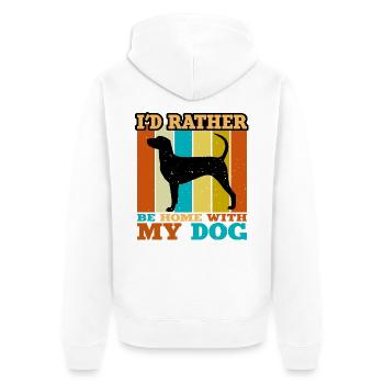 Dunker Hundeliebhaber Silhouette Vintage Sonnenuntergang - Unisex Premium Bio Zip Hoodie - Weiß - Hinten - Thijin (182cm)