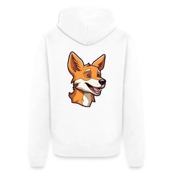 Dingo Hunderasse Cartoon Kawaii Illustration - Unisex Premium Bio Zip Hoodie - Weiß - Hinten - Thijin (182cm)