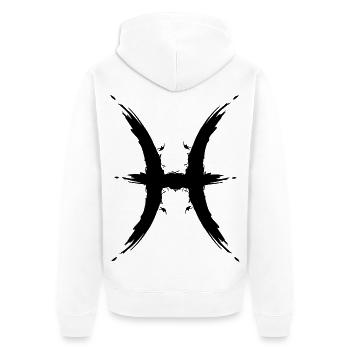 Fisch Sternzeichen Fische Design Pisces Symbol - Unisex Premium Bio Zip Hoodie - Weiß - Hinten - Thijin (182cm)