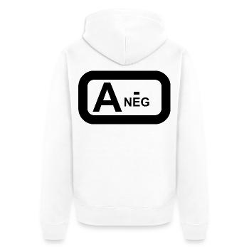 Blutgruppe a neg / symbol / heer / marine / luftwa - Unisex Premium Bio Zip Hoodie - Weiß - Hinten - Thijin (182cm)