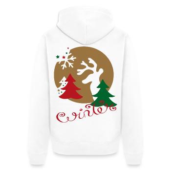 Weihnachtskugel - Unisex Premium Bio Zip Hoodie - Weiß - Hinten - Thijin (182cm)