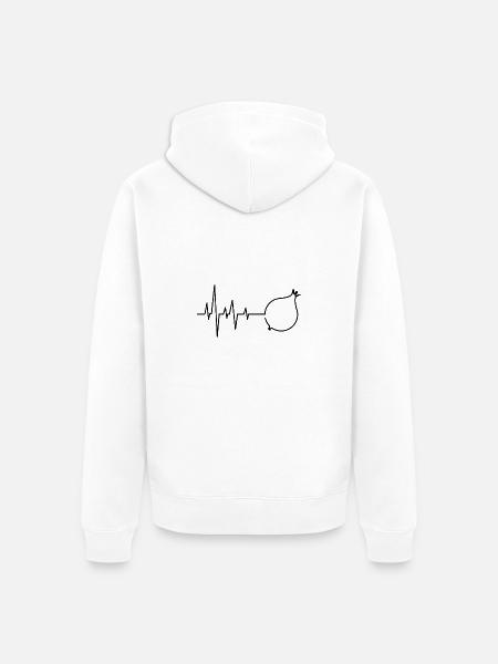 Zwiebel Herzschlag - Unisex Premium Bio Zip Hoodie - Weiß