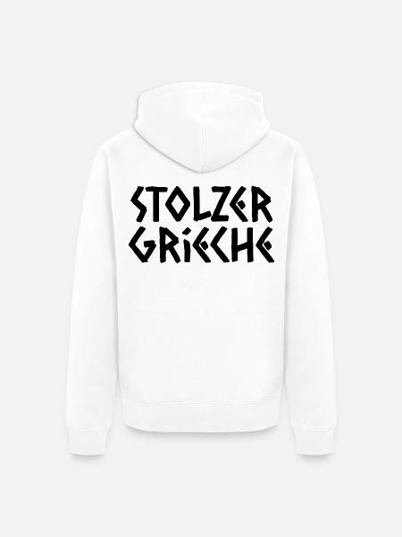 Stolzer Grieche - Unisex Premium Bio Zip Hoodie - Weiß