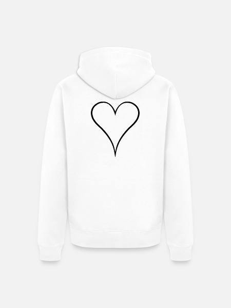Herz Design neu Schwarz - Unisex Premium Bio Zip Hoodie - Weiß