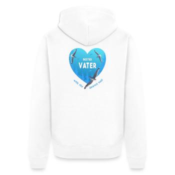 bester Vater - Unisex Premium Bio Zip Hoodie - Weiß - Hinten - Thijin (182cm)