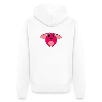 Knuffig, süß und plüschig - Unisex Premium Bio Zip Hoodie - Weiß - Hinten - Thijin (182cm)