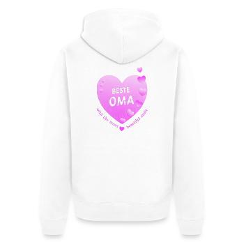 beste Oma - Unisex Premium Bio Zip Hoodie - Weiß - Hinten - Thijin (182cm)