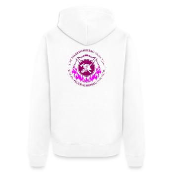 Eine Feuerwehrfrau muss tun - Unisex Premium Bio Zip Hoodie - Weiß - Hinten - Thijin (182cm)