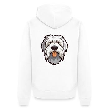 Cumberland Schäferhund Hunderasse Cartoon Kawaii Illus - Unisex Premium Bio Zip Hoodie - Weiß - Hinten - Thijin (182cm)