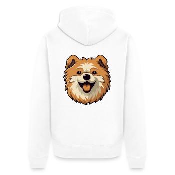 Keeshonden Hunderasse Aquarell Karikatur Kawaii Cli - Unisex Premium Bio Zip Hoodie - Weiß - Hinten - Thijin (182cm)