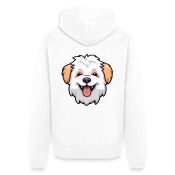 Pumik Hund Rasse Aquarell Cartoon Kawaii Clipart - Unisex Premium Bio Zip Hoodie - Weiß - Hinten - Thijin (182cm)