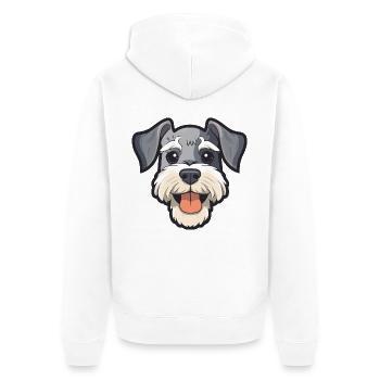 Miniatur Schnauzer Hund Rasse Aquarell Cartoon K - Unisex Premium Bio Zip Hoodie - Weiß - Hinten - Thijin (182cm)