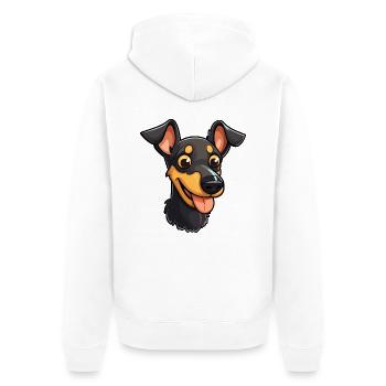 Manchester Terrier Hunderasse Aquarell Karikatur Ka - Unisex Premium Bio Zip Hoodie - Weiß - Hinten - Thijin (182cm)