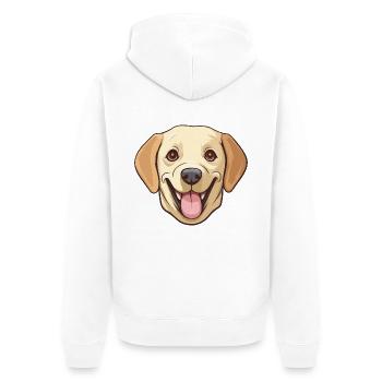 Labrador Retriever Hund Rasse Aquarell Karikatur Ka - Unisex Premium Bio Zip Hoodie - Weiß - Hinten - Thijin (182cm)