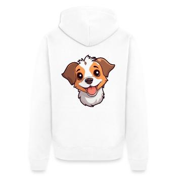 Cirnechi Dell Ätna Hunderasse Aquarell Karikatur Ka - Unisex Premium Bio Zip Hoodie - Weiß - Hinten - Thijin (182cm)