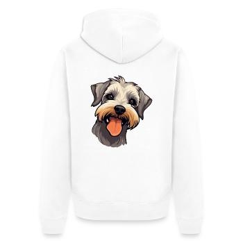 Cesky Terrier Hunderasse Aquarell Karikatur Kawaii - Unisex Premium Bio Zip Hoodie - Weiß - Hinten - Thijin (182cm)