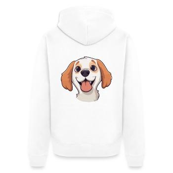 Bouviers Des Flandre Hunderasse Aquarell Karikatur - Unisex Premium Bio Zip Hoodie - Weiß - Hinten - Thijin (182cm)