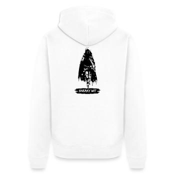Witziger Hinterhalt - Unisex Premium Bio Zip Hoodie - Weiß - Hinten - Thijin (182cm)