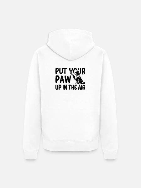 Collie High Five - Vektor Design - Unisex Premium Bio Zip Hoodie - Weiß