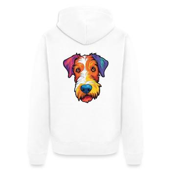 Draht Foxterrier Hunderasse Cartoon Kawaii Illustra - Unisex Premium Bio Zip Hoodie - Weiß - Hinten - Thijin (182cm)