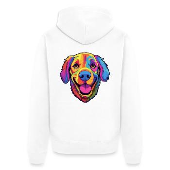 Berger de Beauce Hunderasse Cartoon Kawaii Illustra - Unisex Premium Bio Zip Hoodie - Weiß - Hinten - Thijin (182cm)
