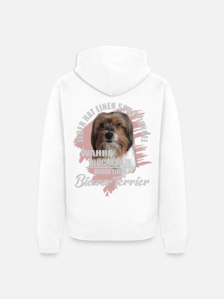 Biewer Terrier schöner Spruch - Unisex Premium Bio Zip Hoodie - Weiß
