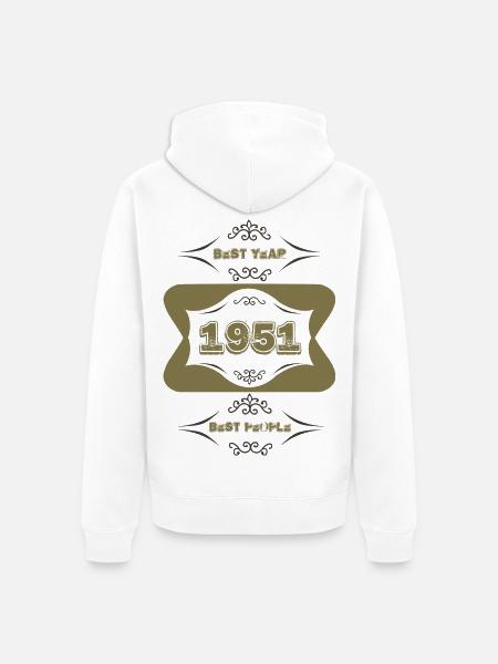 1951 - Unisex Premium Bio Zip Hoodie - Weiß