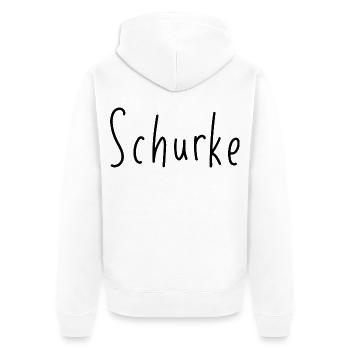 Schurke - Handschrift Statement schwarz - Unisex Premium Bio Zip Hoodie - Weiß - Hinten - Thijin (182cm)