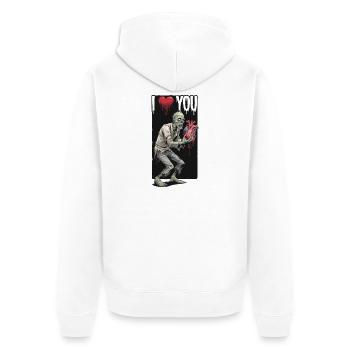 I love You - Zombie - Unisex Premium Bio Zip Hoodie - Weiß - Hinten - Thijin (182cm)