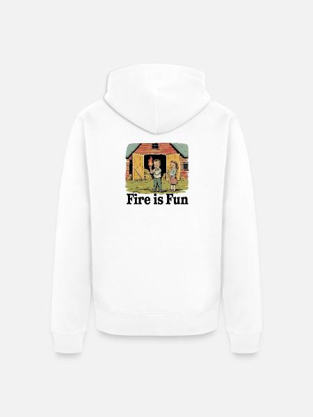 Fire is fun - Unisex Premium Bio Zip Hoodie - Weiß